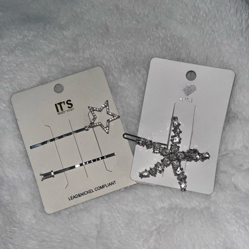 Silver Star and Cross Hair Clips